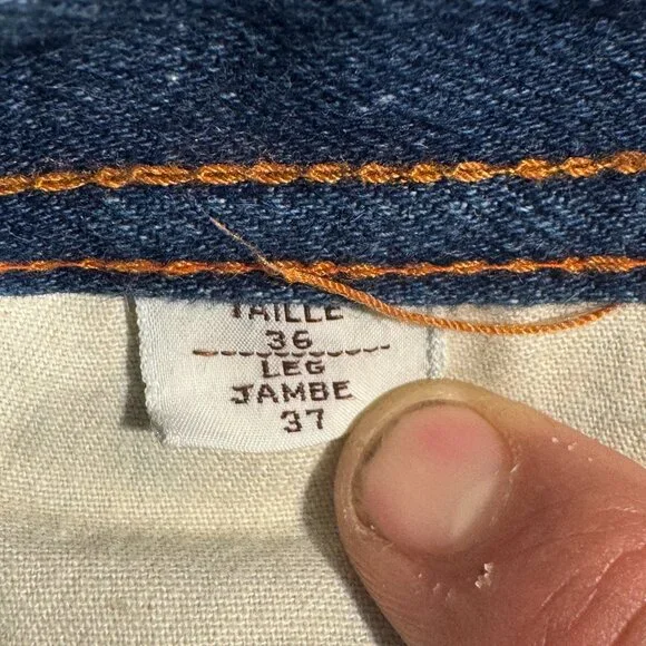 Rare VTG Men 35x31.5 St. Leger Bullitt Blue Jeans w/ Elephant Flare Bell Bottoms